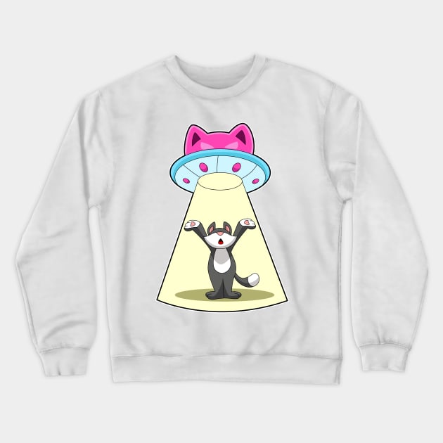 Cat Spaceship Crewneck Sweatshirt by Markus Schnabel